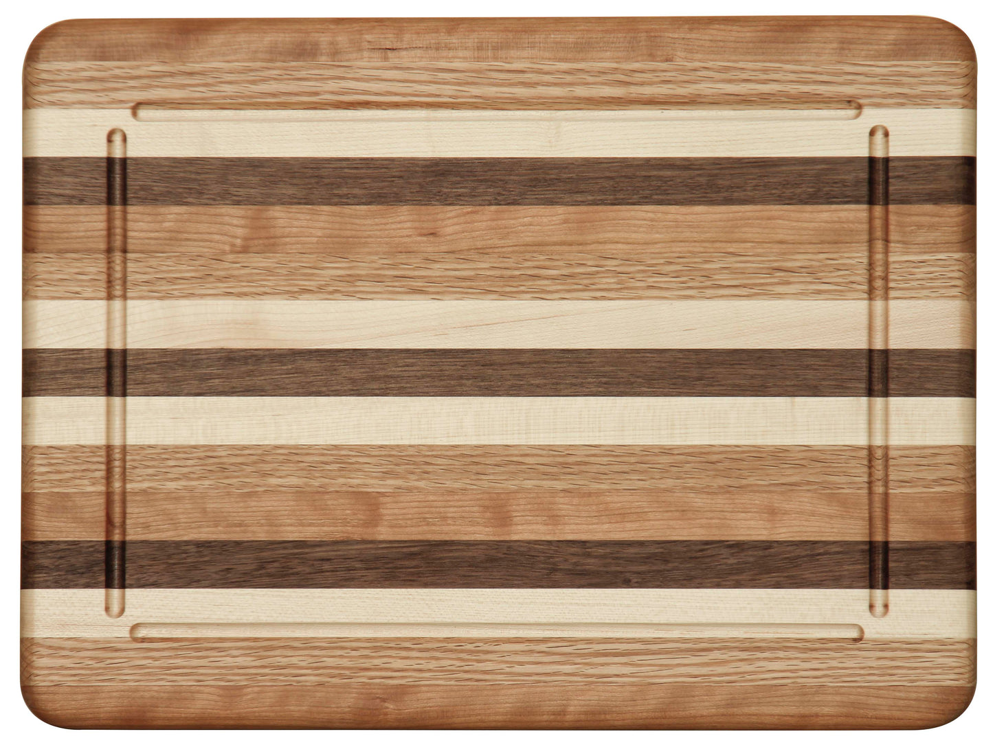 Custom-Crafted Multiwood Cutting Board With Juice Grooves