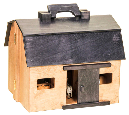 Amish Handcrafted Wooden Folding Barn (Farm Animal Toys Not Included)